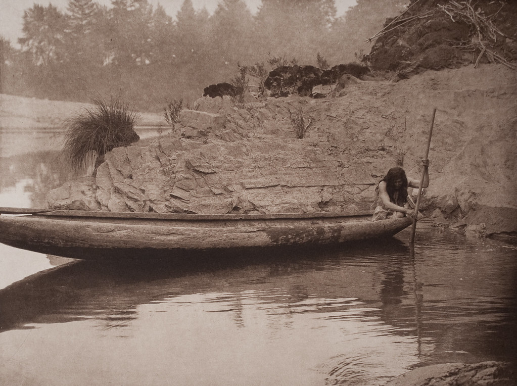 fishing on canoe