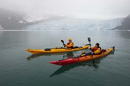 kayaking in the ocean