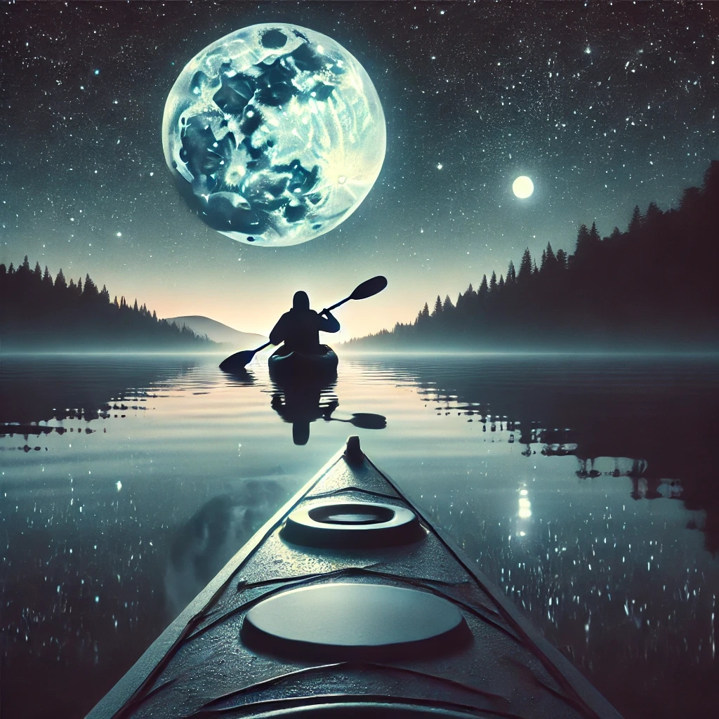 kayaking at night