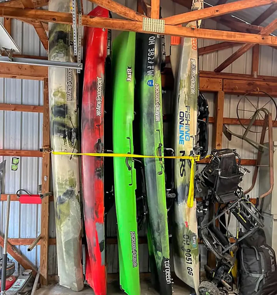 vertical kayak storage matt ball